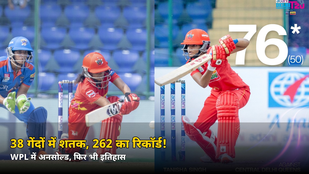 WPL में नहीं बिकीं, फिर भी रच दिया इतिहास! 38 गेंदों में शतक ठोक इस बल्लेबाज़ ने दिलाई दिल्ली को रिकॉर्ड जीत